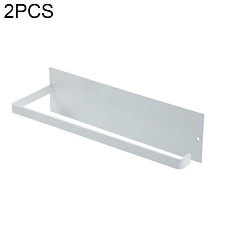 2 PCS Punch-free Wall-mounted Bathroom Kitchen Roll Holder Towel Rack