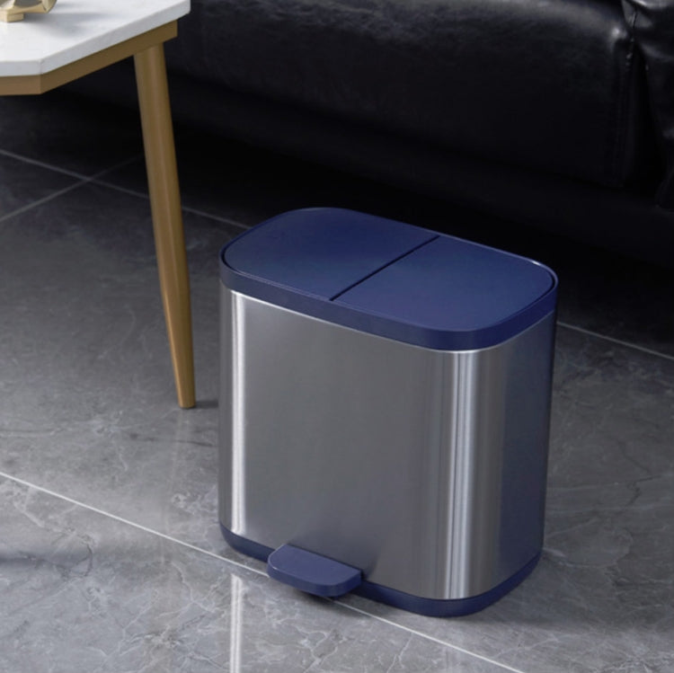 Stainless Steel Pedal Trash Bin Office Waste Paper Basket Tube Inner Barrel With Lid(Gray)