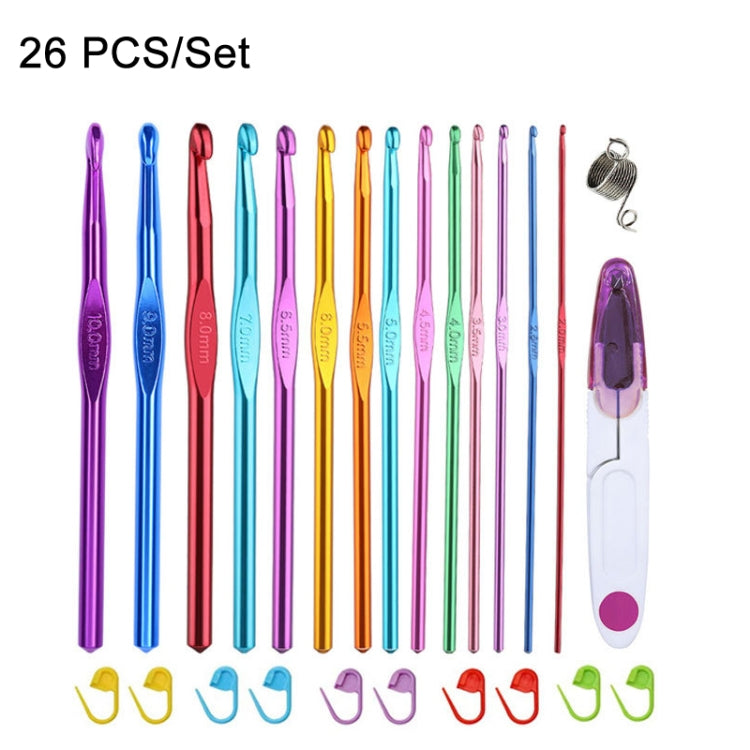 26 PCS/Set Color Alumina Single Head Crochet Handmade DIY Knitting Tool Material