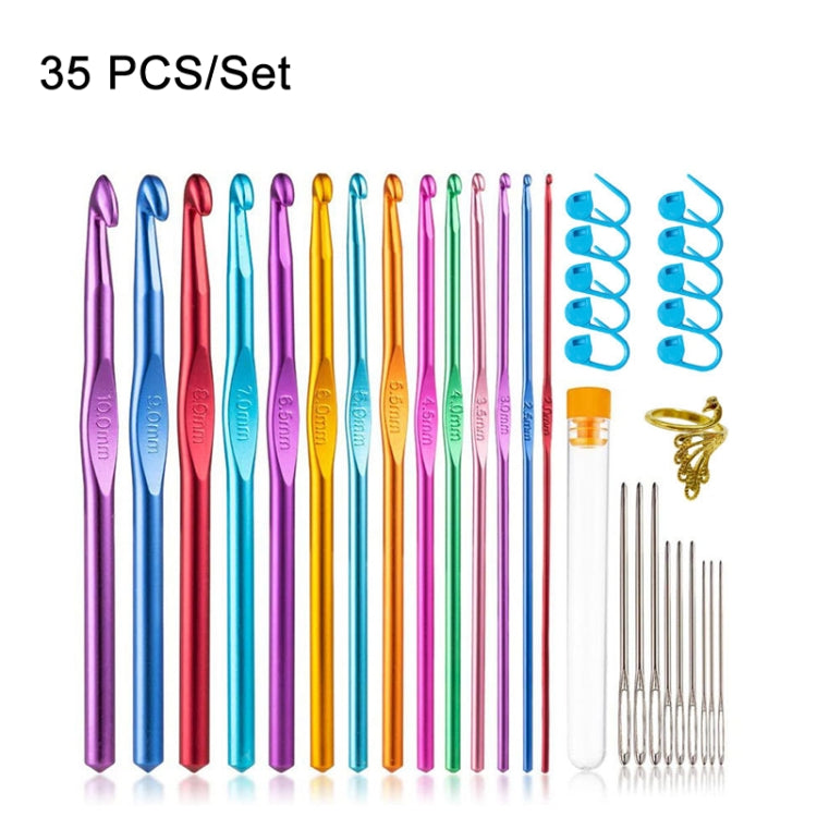 35 PCS/Set Color Alumina Single Head Crochet Handmade DIY Knitting Tool Material