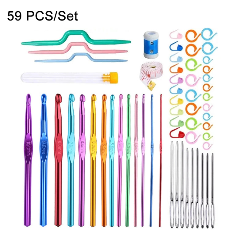 59 PCS/Set Color Alumina Single Head Crochet Handmade DIY Knitting Tool Material