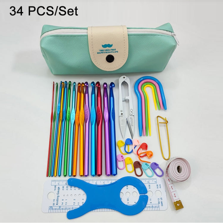 34 PCS/Set Color Alumina Single Head Crochet Handmade DIY Knitting Tool Material