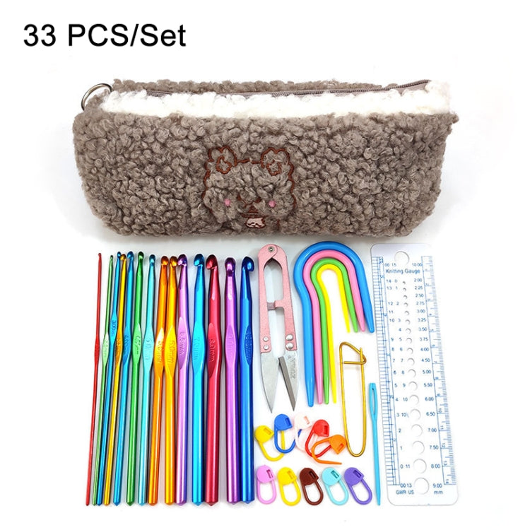 33 PCS/Set Color Alumina Single Head Crochet Handmade DIY Knitting Tool Material