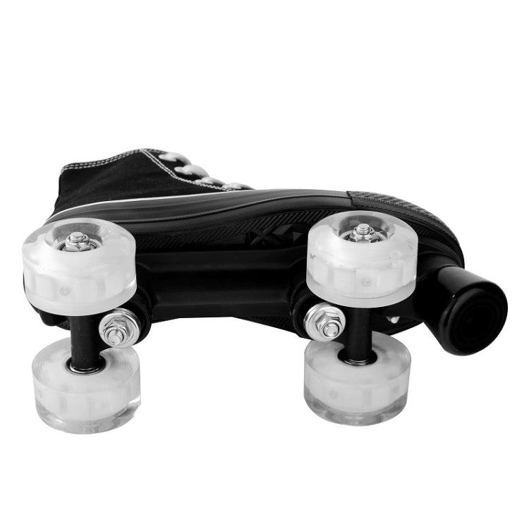 Flash Roller Skates Four-Wheel Double-Row Canvas Roller Skates, Size:33