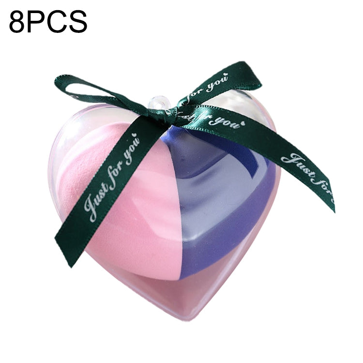 8 PCS Hydrophilic Wet And Dry Heart-shaped Non-latex Beauty Egg Set