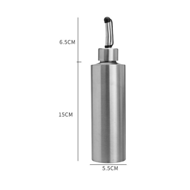 Cylindrical Seasoning Bottle Stainless Steel Oil Pot, Capacity:350 ml