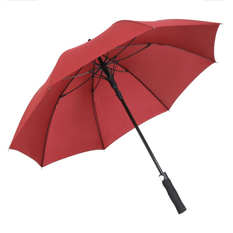 Impact-proof Rainproof Oversized Golf Umbrella Business Straight Pole Umbrella, Color:Red wine