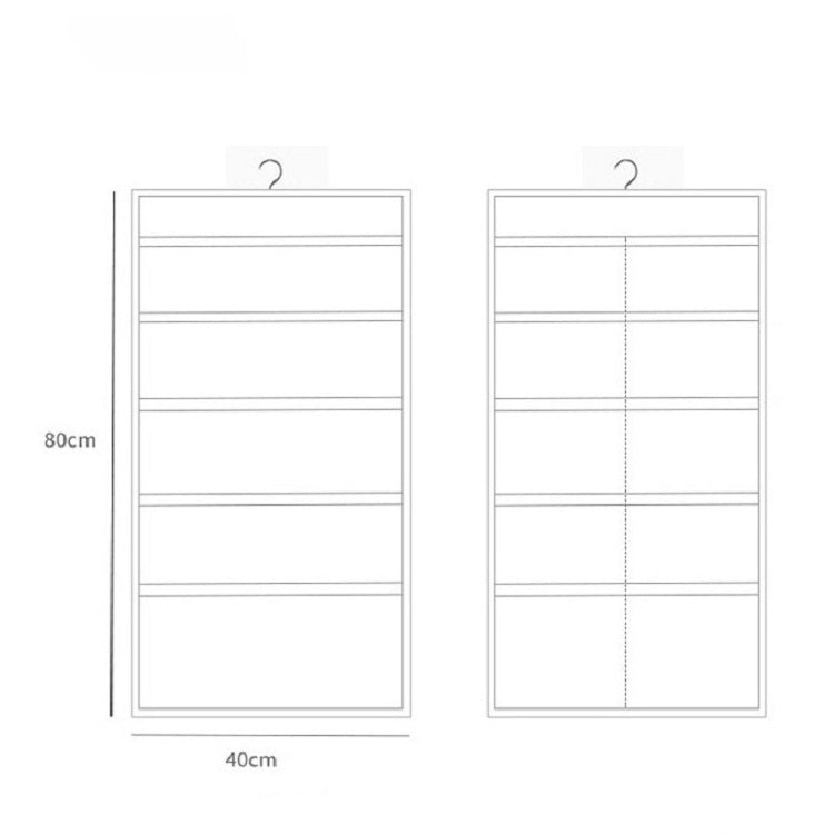 2PCS 30 Grid Double-sided Oxford Cloth Bra Underwear Panties Storage Hanging Bag, Style:Ordinary Models (5+10 grids)