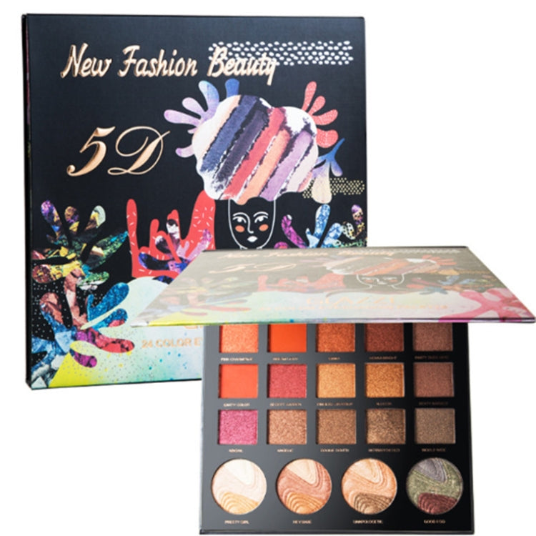 24 Color Student High-gloss Eyeshadow Matte Pearlescent Relief Eye Shadow Tray(24 Color Highlight Eyeshadow)