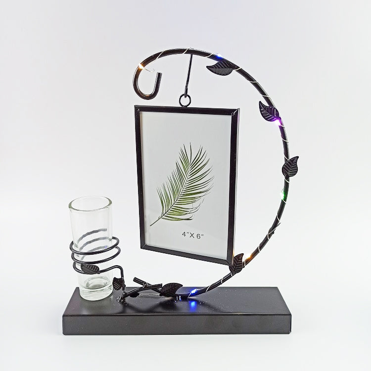 Creative Novelty Wrought Iron Glowing Hydroponic Photo Frame