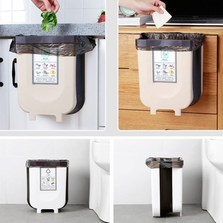 2 PCS Kitchen Folding Trash Can Household Cabinet Door Wall-mounted Trash Can, Size:Small