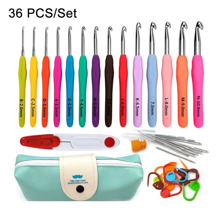 36 PCS/Set Blue Handmade DIY Sweater Knitting Crochet Tools Material Set