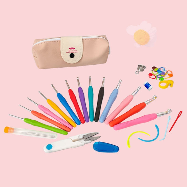 36 PCS/Set Pink Handmade DIY Sweater Knitting Crochet Tools Material Set