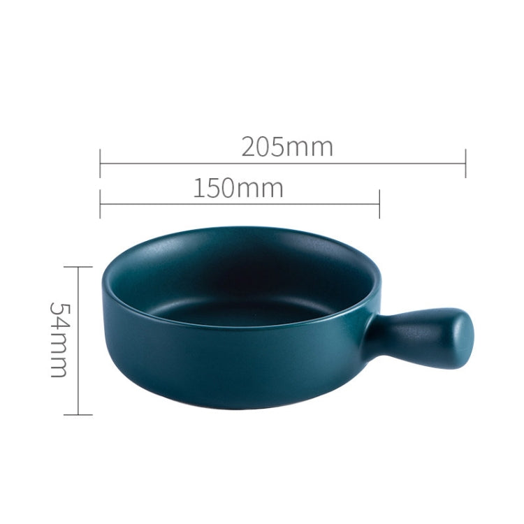 2 PCS Simple Ceramic Baking Handle Bowl Pasta Salad Dessert Bowl Ceramic Single Handle Instant Noodle Bowl