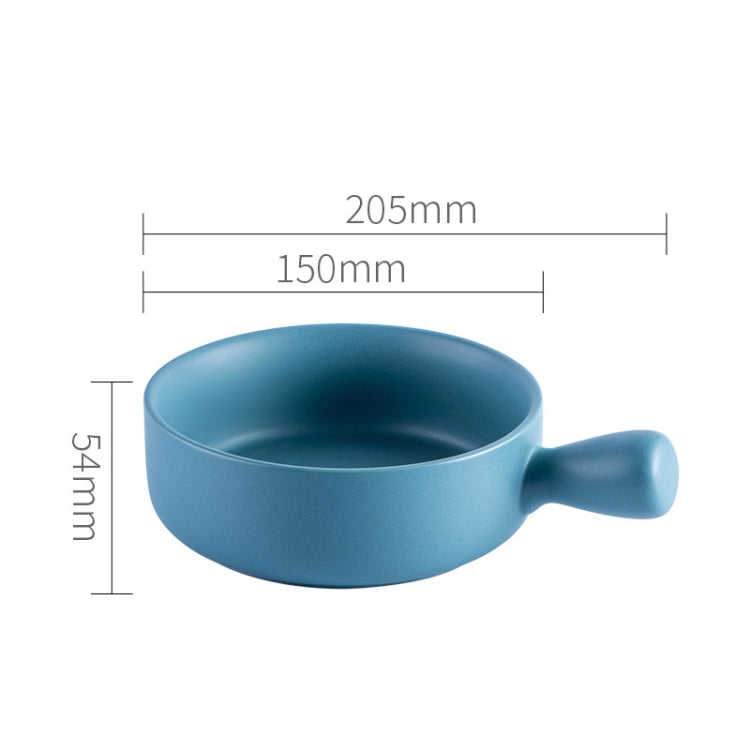 2 PCS Simple Ceramic Baking Handle Bowl Pasta Salad Dessert Bowl Ceramic Single Handle Instant Noodle Bowl