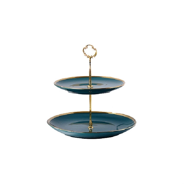 Creative Emerald Dessert Plate with Phnom Penh Fruit Plate, Style:Large Two-layer