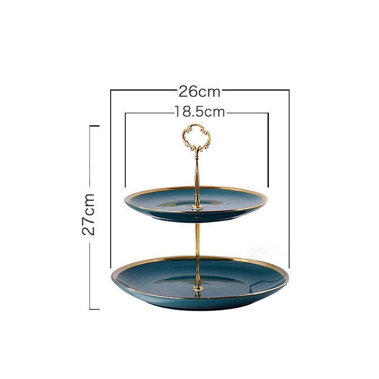 Creative Emerald Dessert Plate with Phnom Penh Fruit Plate, Style:Large Two-layer