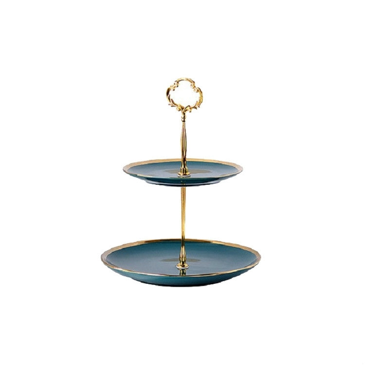 Creative Emerald Dessert Plate with Phnom Penh Fruit Plate, Style:Small Two-layer