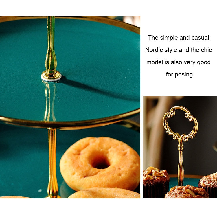 Creative Emerald Dessert Plate with Phnom Penh Fruit Plate, Style:Small Two-layer