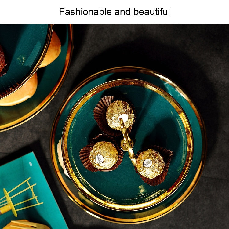 Creative Emerald Dessert Plate with Phnom Penh Fruit Plate, Style:Small Two-layer