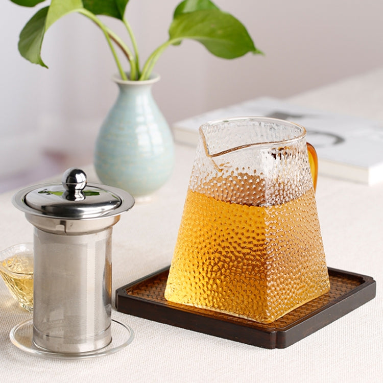 Thickened High Temperature Resistant Hammered Pattern Square Filter Teapot, Style:750ml teapot