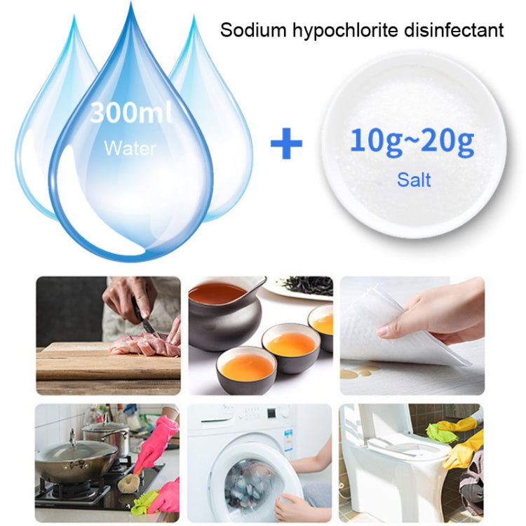 Disinfected Water Generator Sodium Hypochlorite Generator Portable Electrolytic Disinfection Generator(Transparent White English version)
