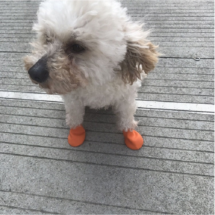 2 Sets Pet Rubber Waterproof Shoes Cover Dog Kitten Non-slip Rain Shoes, Size:M