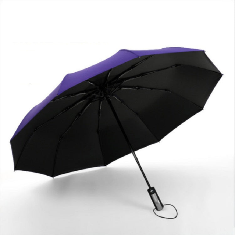 Ten Bone Automatic Vinyl Umbrella Men And Women Business Double Oversized Reinforced Windproof Sunny Umbrella