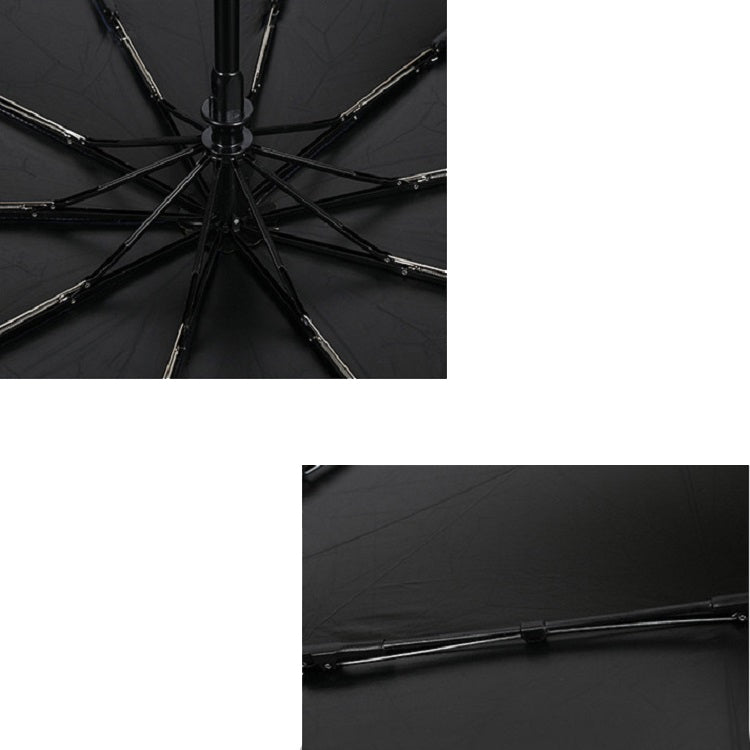 Ten Bone Automatic Vinyl Umbrella Men And Women Business Double Oversized Reinforced Windproof Sunny Umbrella
