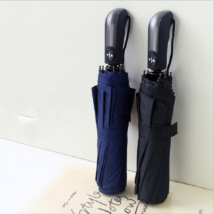Ten Bone Automatic Vinyl Umbrella Men And Women Business Double Oversized Reinforced Windproof Sunny Umbrella
