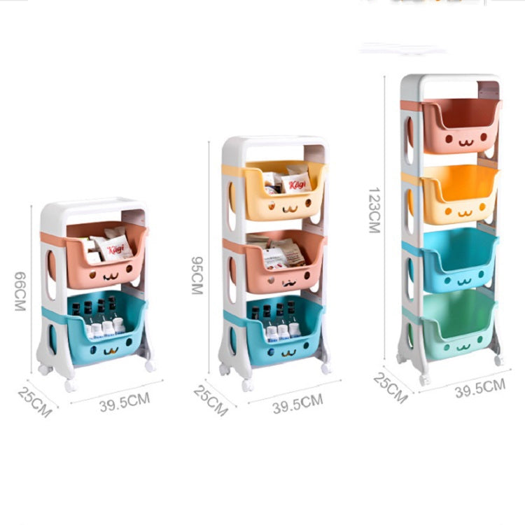 Children Plastic Multi-layer Toy Trolley Shelf Storage Rack, Style:3 Floors