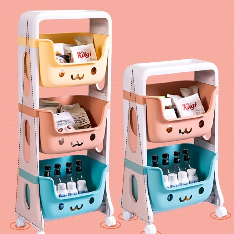 Children Plastic Multi-layer Toy Trolley Shelf Storage Rack, Style:4 Floors