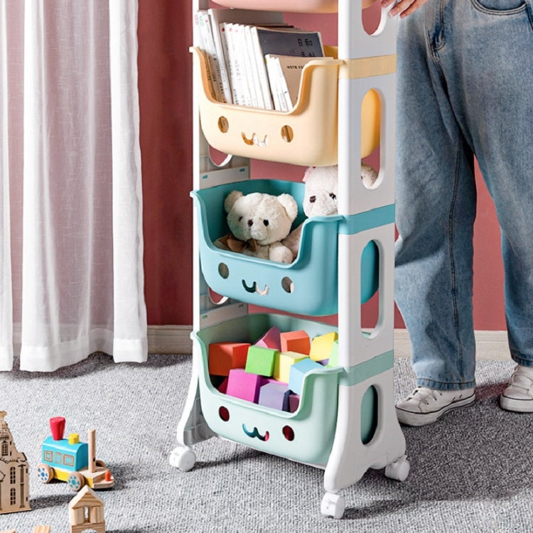 Children Plastic Multi-layer Toy Trolley Shelf Storage Rack, Style:4 Floors