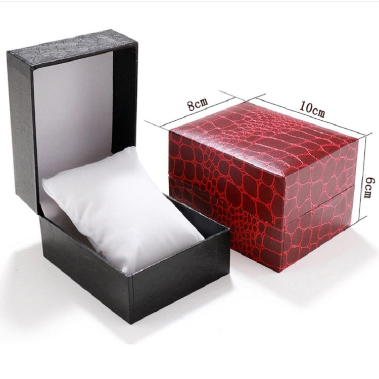 6 PCS PU+ Crocodile Texture Clamshell Watch Box Bracelet Box Packaging Box Jewelry Gift Box