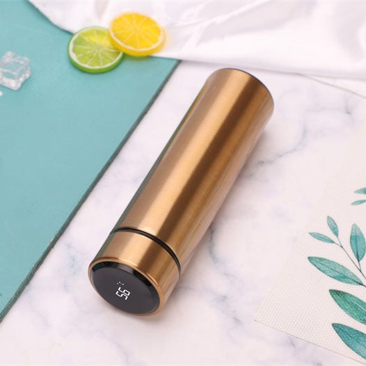 Smart Temperature Display 304 Stainless Steel Vacuum Flask Creative Business Cup For Male And Female Students, Style:Large-screen