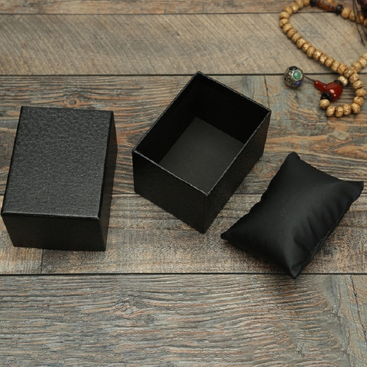 8 PCS Litchi Texture Watch Box Jewelry Gift Box Earring Necklace Jewelry Watch Packaging Box, Color:Black