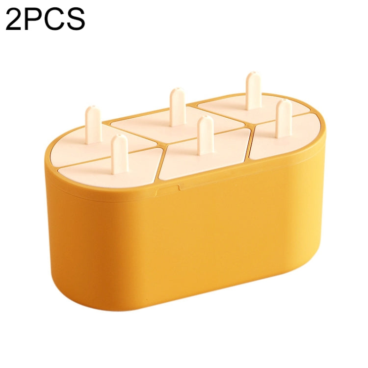 2 PCS Popsicle Ice Cream Mould Creative Home-made Ice Mold With Six Grid Silicone Ice Cubes