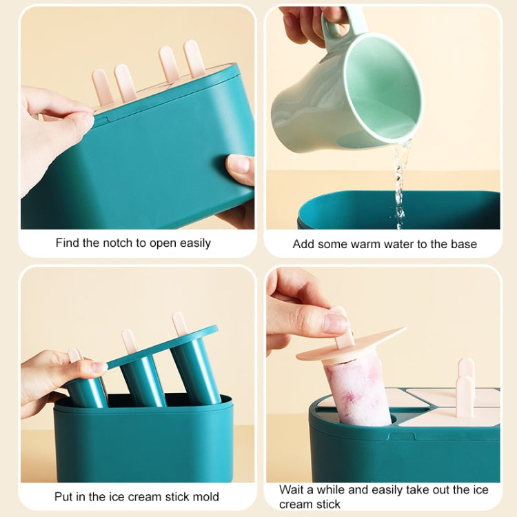 2 PCS Popsicle Ice Cream Mould Creative Home-made Ice Mold With Six Grid Silicone Ice Cubes