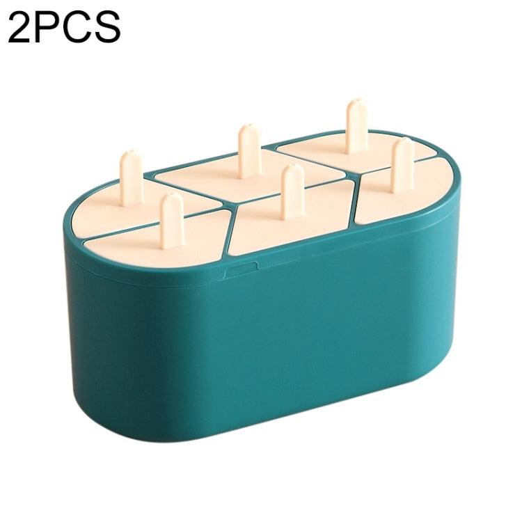 2 PCS Popsicle Ice Cream Mould Creative Home-made Ice Mold With Six Grid Silicone Ice Cubes