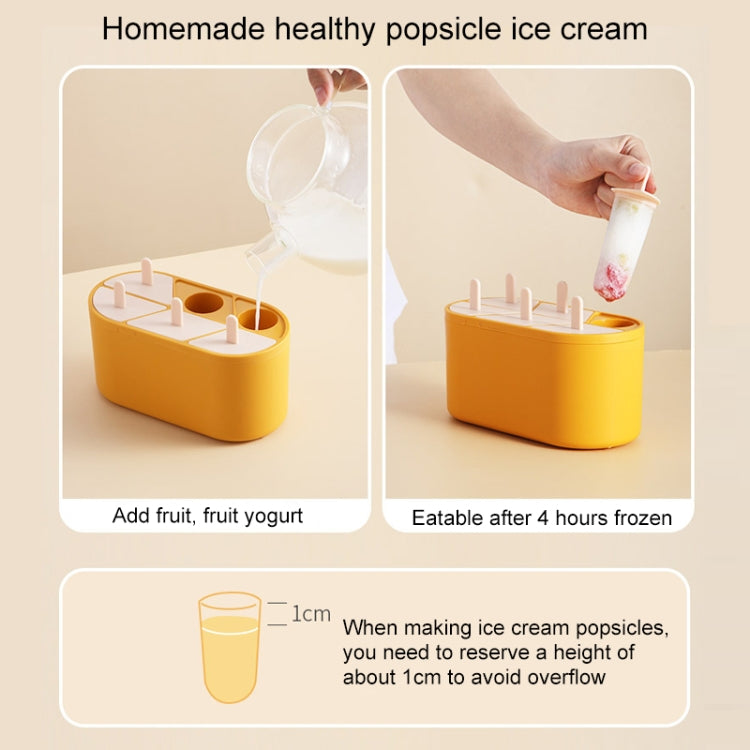 2 PCS Popsicle Ice Cream Mould Creative Home-made Ice Mold With Six Grid Silicone Ice Cubes