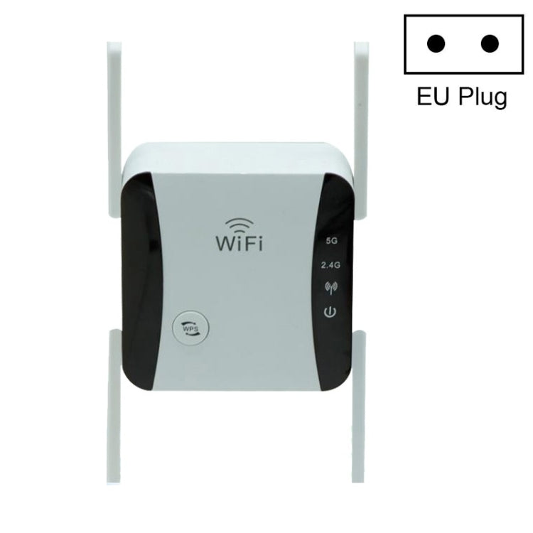 KP1200 1200Mbps Dual Band 5G WIFI Amplifier Wireless Signal Repeater, Specification:EU Plug
