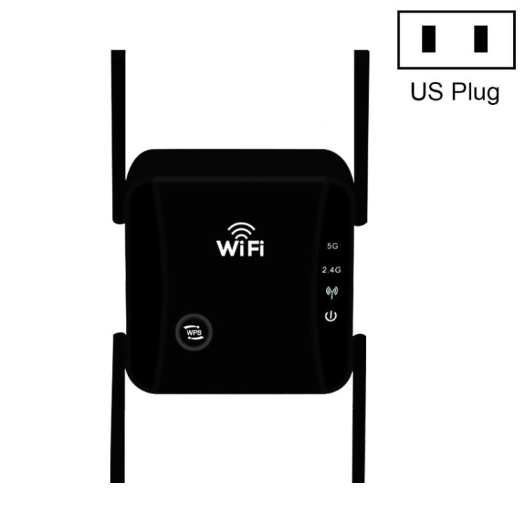 KP1200 1200Mbps Dual Band 5G WIFI Amplifier Wireless Signal Repeater, Specification:US Plug