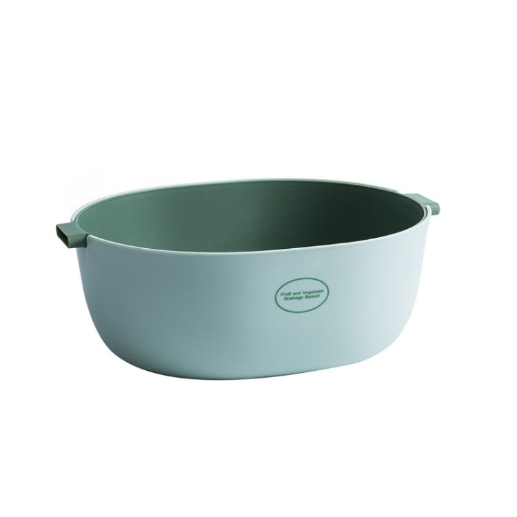 Kitchen Rice Pan Double-dish Vegetable Drain Basket Plastic Fruit Basket, Color:U Shape Light Green