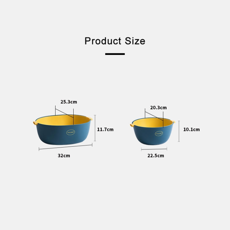 Kitchen Rice Pan Double-dish Vegetable Drain Basket Plastic Fruit Basket, Color:U Shape Light Green