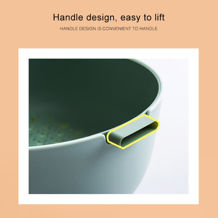 Kitchen Rice Pan Double-dish Vegetable Drain Basket Plastic Fruit Basket, Color:O Shape Light Gray