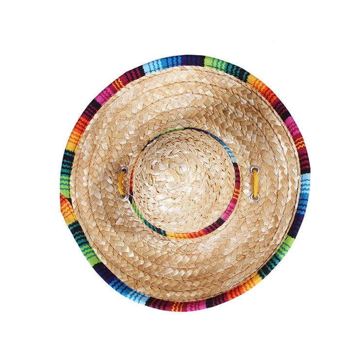 2 PCS Pet Woven Adjustable Straw Hat for Spring And Summer Shade, Size: M