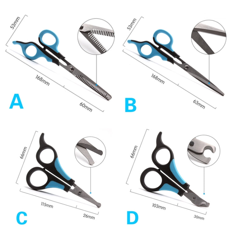 5 PCS / Set B24121 Pet Comb Nail Clipper Set Pet Trimming Grooming Supplies
