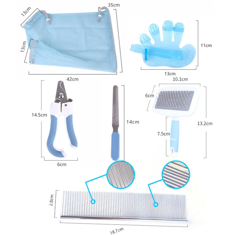 6 PCS / Set B99588 Pet Comb Nail Clipper Set Pet Trimming Grooming Supplies