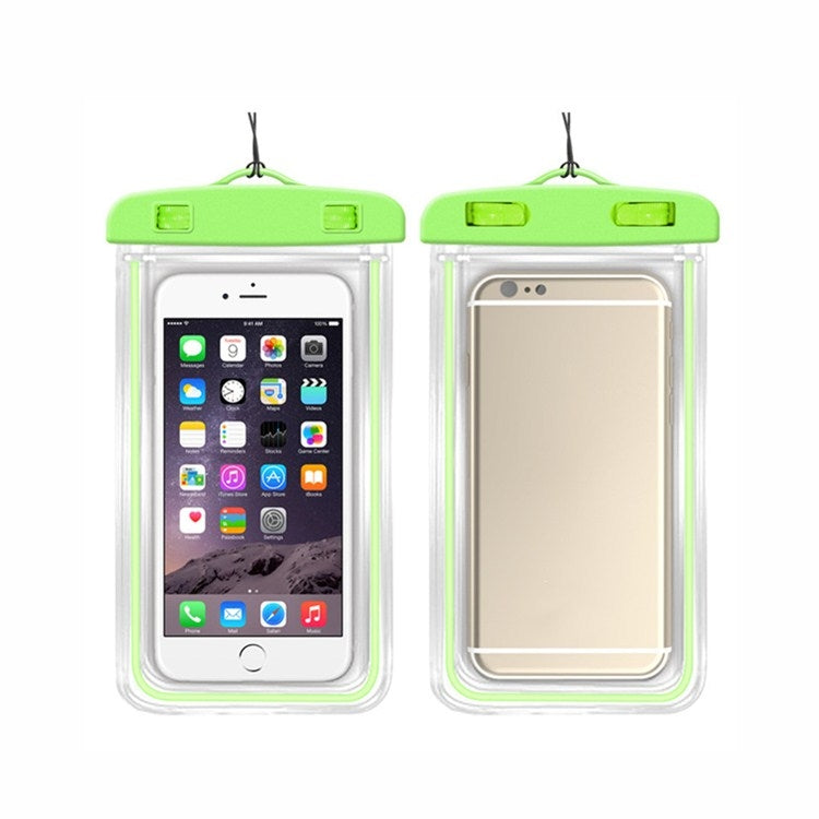 5 PCS TPU Fluorescent Luminous Touch Screen Waterproof Mobile Phone Bag Suitable For Mobile Phones Under 6 Inches