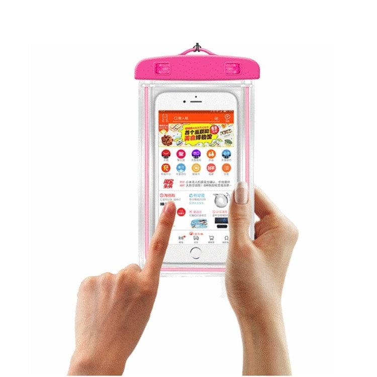 5 PCS TPU Fluorescent Luminous Touch Screen Waterproof Mobile Phone Bag Suitable For Mobile Phones Under 6 Inches